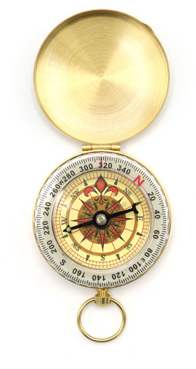 Messing kompas G50 Zakhorloge Vintage Flip Kompas Outdoor Wandelen Multifunctioneel met Cover Lichtgevende