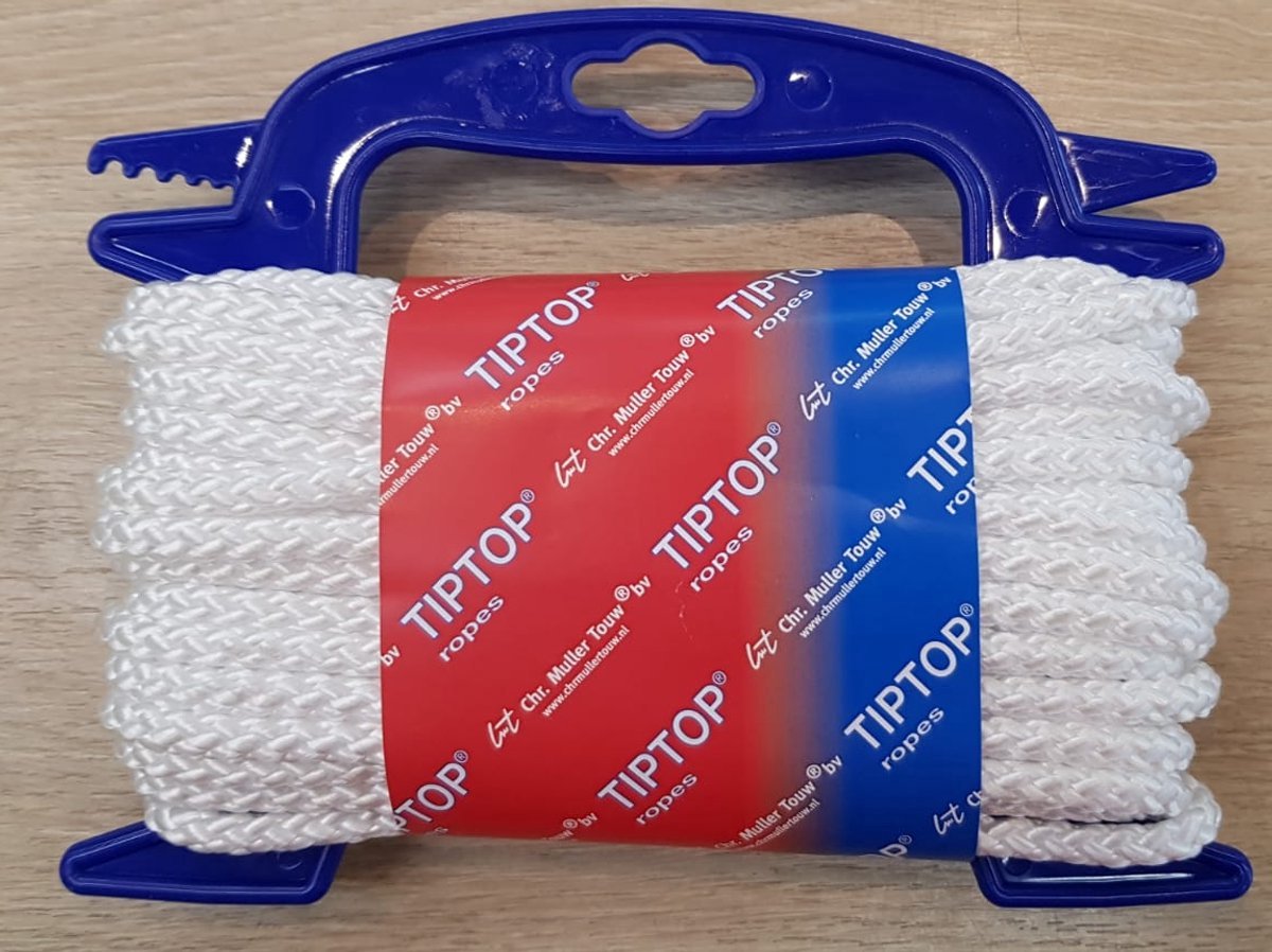 Nylon Koord 6 mm - 10 Meter - Wit - Gevlochten Touw - Theoretische Breekkracht 520 kg