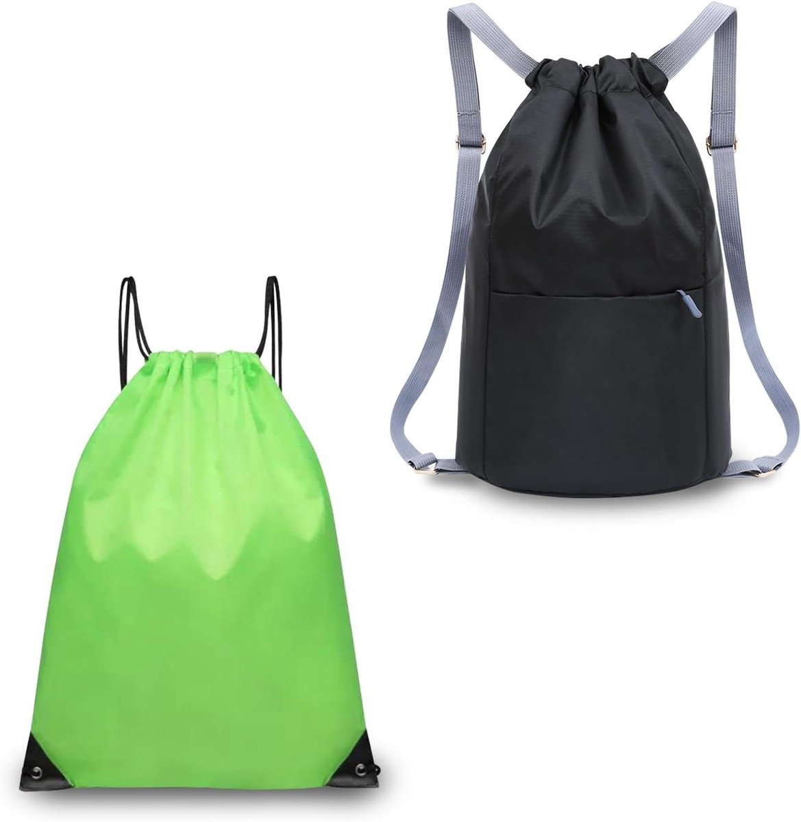 Allecto Plus – Waterdichte Gymtassen 2 Stuks met Trekkoord en Verstelbare Riem – Sporttas en Zwemtas – Uniseks Rugzak voor Sport en Reizen – Accessoires voor Sportschool