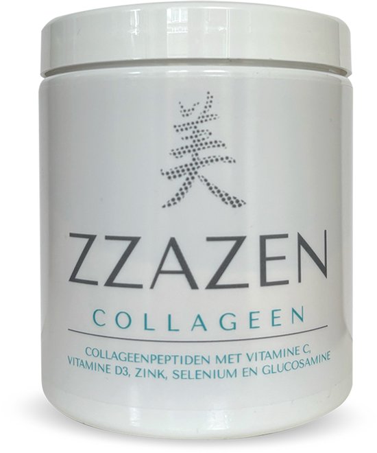 ZZAZEN Collageen Poeder NU BLACK FRIDAY - 50% – 220g – 31 Dagen – Met Vitamine C, D, Zink & Glucosamine – Voor Huid, Haar & Nagels