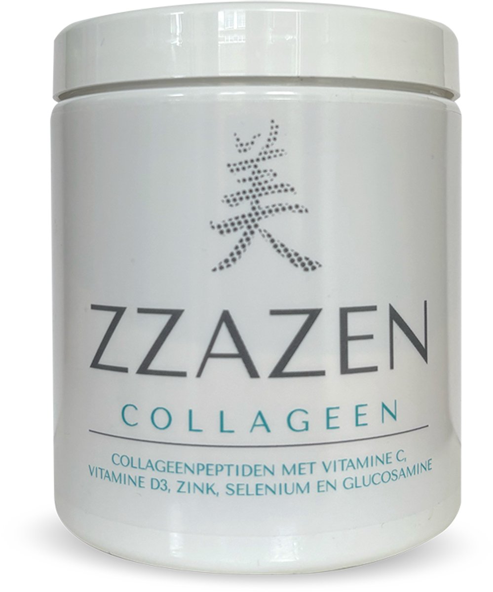 Goedkoopste ZZAZEN Collageen Poeder – 220g – 31 Dagen – Met Vitamine C, D, Zink & Glucosamine – Voor Huid, Haar & Nagels