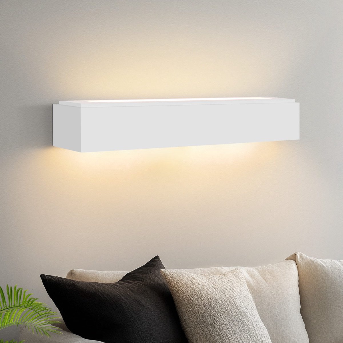 NETTLIFE Wandlamp G9 - Wit - Binnen Wandlamp - Up and Down Design - 52CM - Gips - Modern Hallamp - voor Hal | Woonkamer | Keuken | Trappenhuis - Zonder Lamp