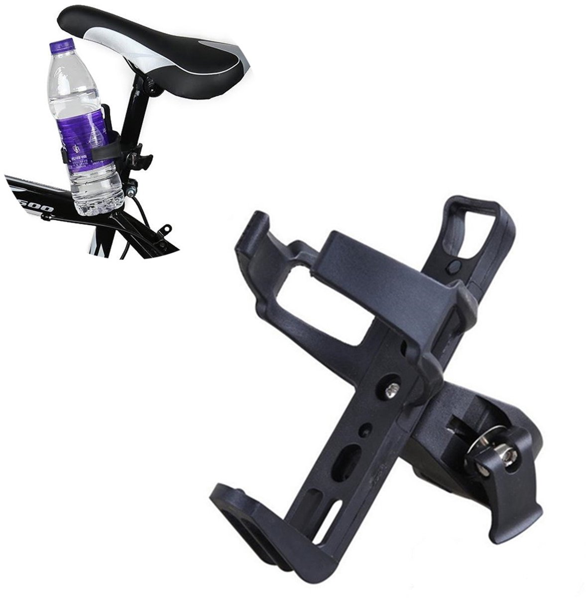 Bekerhouder fiets - Bidonhouder met Klem - bidonhouder fiets - Universele Bekerhouder - bekerhouder - Kinderwagen Buggy - mountainbikes - Fiets - Universele bekerhouder voor fietsen - Beker Houder Verstelbaar - Zwart