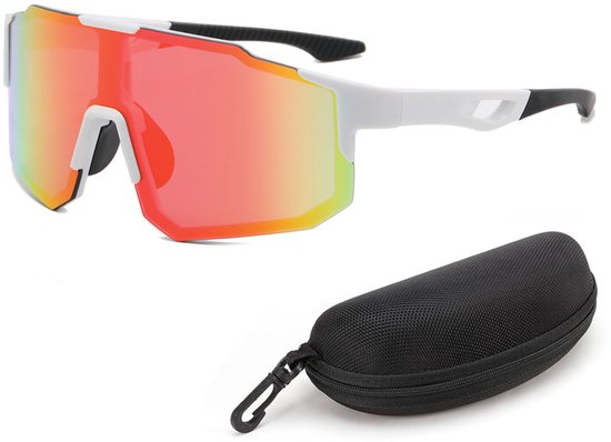 Foto: Sportbril 1 stuk gepolariseerde fietsbril sportzonnebrillen kleurrijke zonnebrillen unisex geschikt voor hardlopen autorijden vissen honkbal ski n 1 stuk 15x12 5x5 7cm witte frame rode film