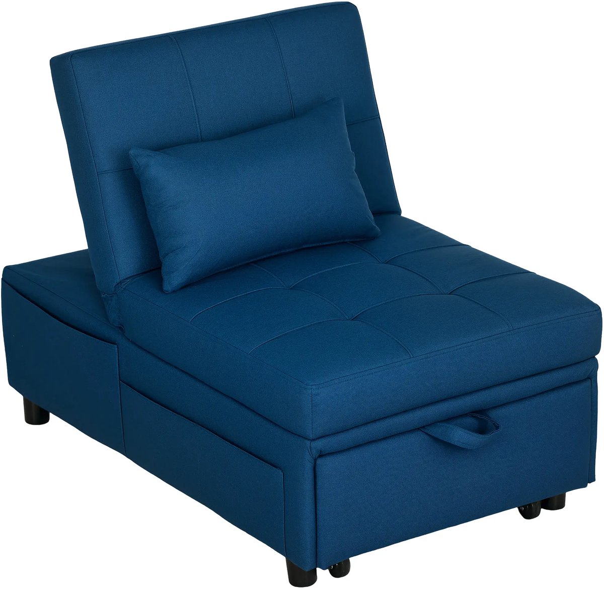 Slaapstoel - Uitklapbaar - Slaapbank - Logeerbed - Zetelbed - Slaapfauteuil - Vouwbed - 1 persoons - Zeer comfortabel - Blauw