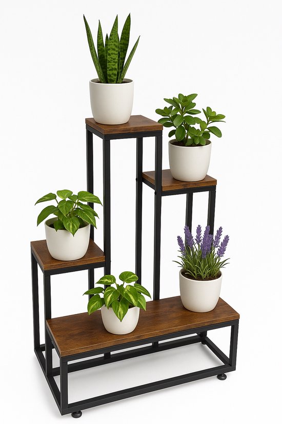HAFIX® Plantenrek, bloemenrek, tuinrek, 150 cm, metaal, 3 planken
