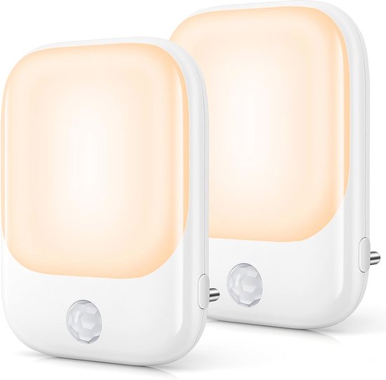 Cornesty 2 stuks nachtlampje met bewegingssensor, led