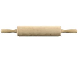 Deegroller- Deegroller antikleef-Geen mal deegroller-Deegroller die niet scheurt-Beukenhout -Beige - 43 x 6 x 6 cm