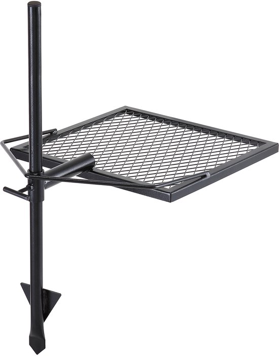 VEVOR Campinggrill, rond, 360 x 360 mm, verstelbare draaibare kampvuurgrill met haakhouder, roestvrij stalen houtskoolgrill voor outdoor camping