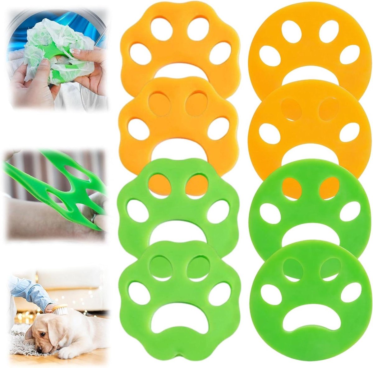 Allecto Plus - Pet Hair Remover Set van 8 stuks voor Wasmachine - Herbruikbare Pluisjesverwijderaar en Haarvanger voor Droger