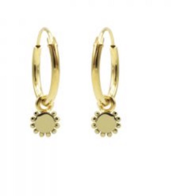 Karma Oorring Symbool Round Dotty Disc Goud M3243