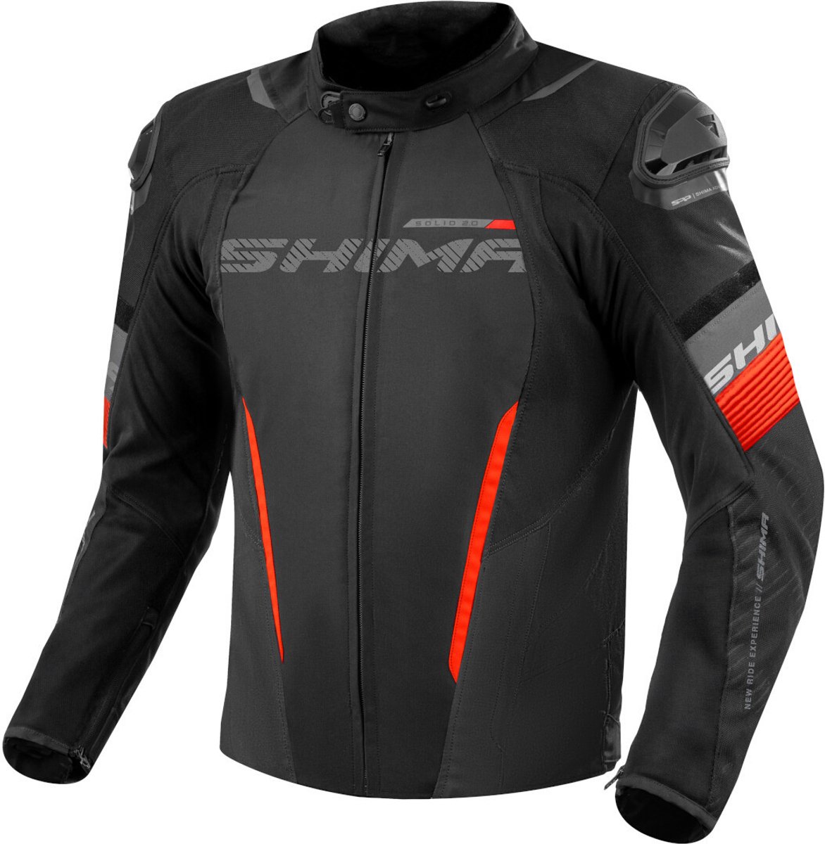 SHIMA Solid 2.0 Waterproof Zwart Rood Textiele Motorjas - Jas
