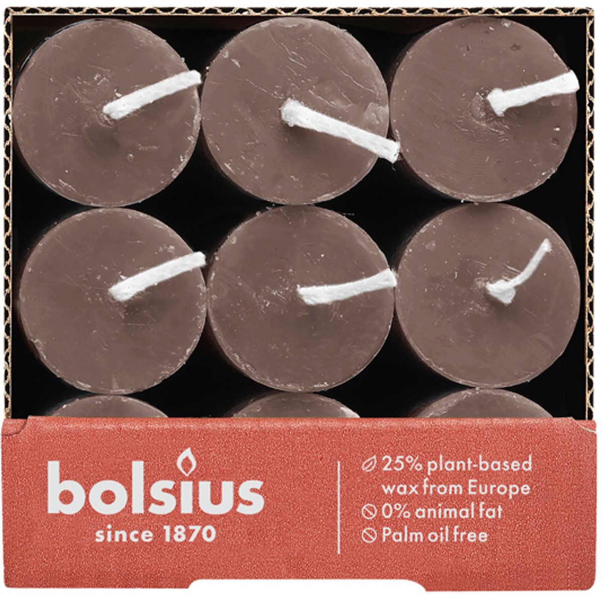 Bolsius Rustieke Tafelkaars 270/23 Rustic Taupe