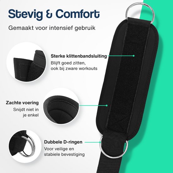 Hulser Sportieve Bundel – Enkelbanden + Weerstandsband (11-30 Kg) – Voor Krachttraining, Pull-ups, Calisthenics En Mobiliteit