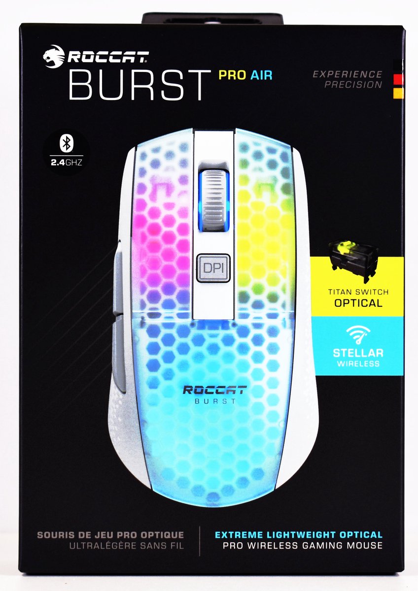 ROCCAT Burst Pro Air - Extreme Lightweight Optical - Pro Wireless Gaming Mouse - White PC