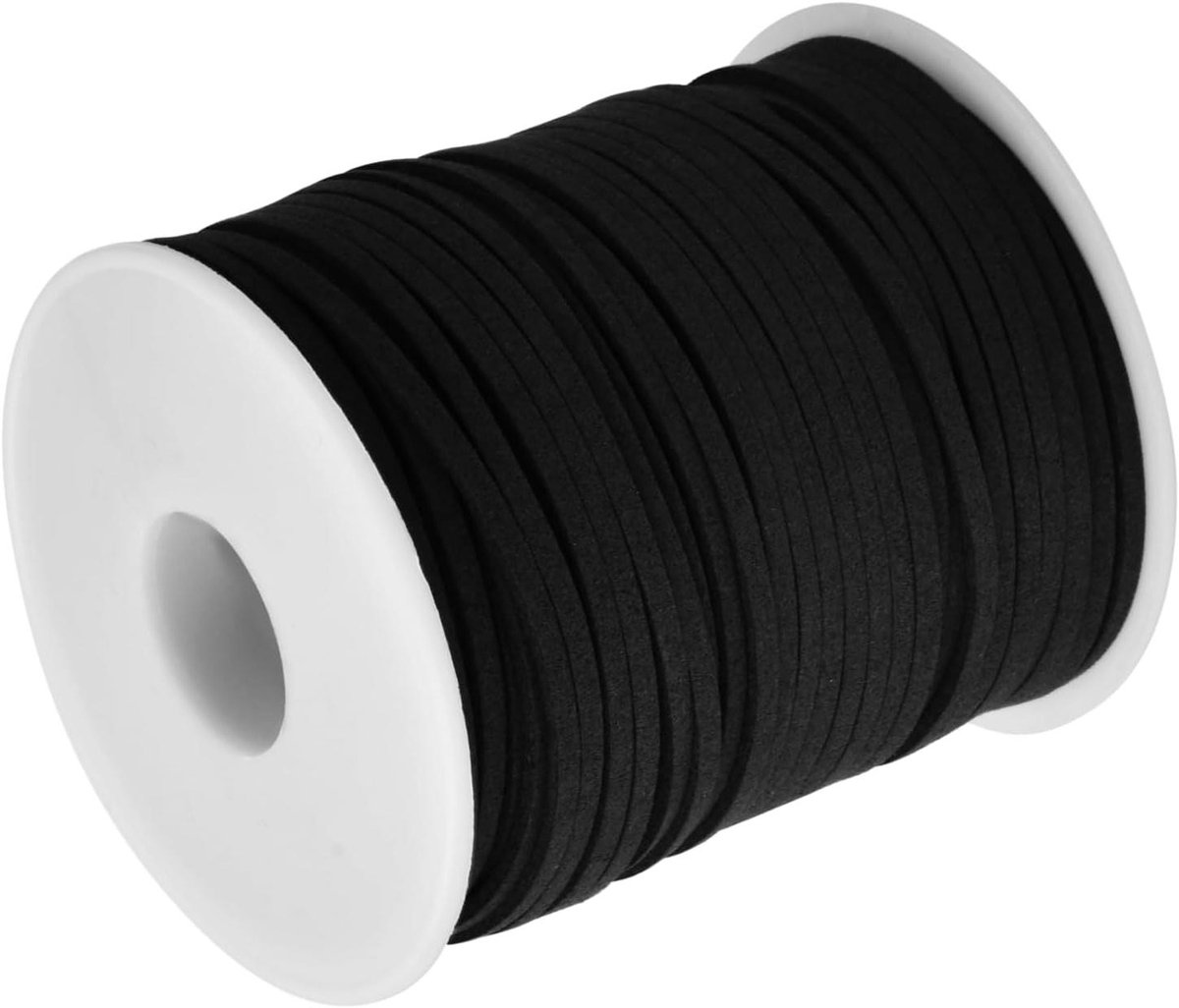 Allecto Plus - Leren Koord Faux Suède Elastiek voor Armbanden - 45 m x 3 mm - Zelfgemaakte armbanden en halskettingen - Sieraden Geschenkverpakkingen