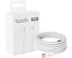 R2B USB C naar USB-C Kabel - 2 Meter - USB-C kabels - USB-C oplader - Oplaadsnoer - Oplaadkabel geschikt voor iPhone en Samsung - Snellader - Power Cable