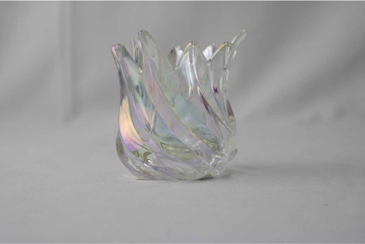 Waxinelichthouder tulp wit 9x9x9,3cm