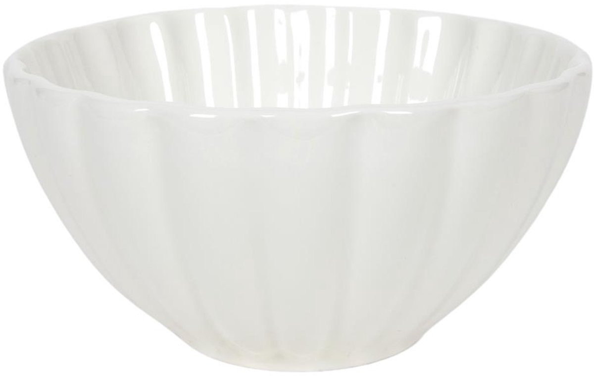 Schaaltje Ø14cm Flower off white 6st