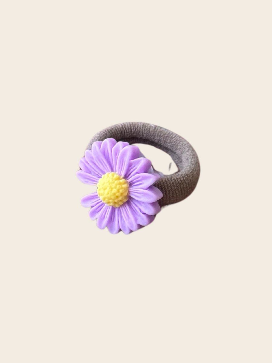 Haarelastiek Madelief - Lila - Haarelastieken voor Meisjes & Baby - Haaraccessoires voor Kinderen - Handgemaakte Haarelastiekjes