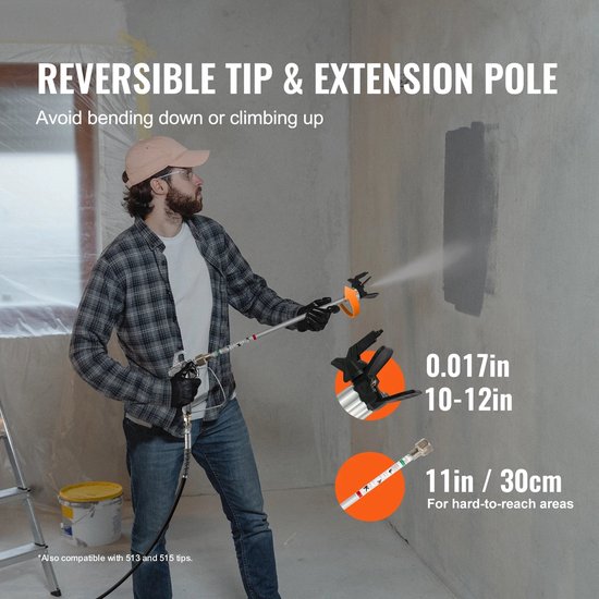 Elektrische Verfspuit 500W - 3 Patronen voor Efficiënt Schilderen