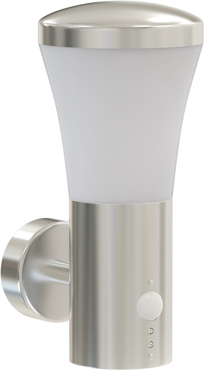 Luminize Buitenlamp met bewegingssensor - Wandlamp met sensor - 17x12x27cm - E27 fitting - zilver