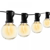 Lichtsnoer voor Buiten - Prikkabels voor de Tuin - 15 Meter - met Dimfunctie - Lichtslinger 25 LED - Afstandsbediening - Sfeerverlichting Buiten en Binnen - Tuinverlichting - Lampjes Slinger - Waterdicht - Tuin - Bruiloft - Terras