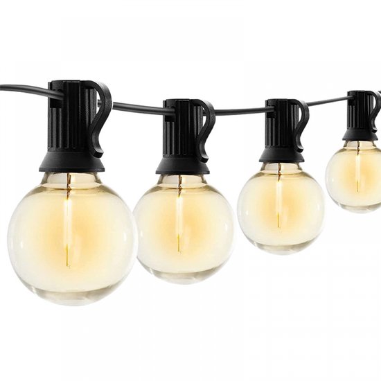 Lichtsnoer voor Buiten - Prikkabels voor de Tuin - 15 Meter - met Dimfunctie - Lichtslinger 25 LED - Afstandsbediening - Sfeerverlichting Buiten en Binnen - Tuinverlichting - Lampjes Slinger - Waterdicht - Tuin - Bruiloft - Terras