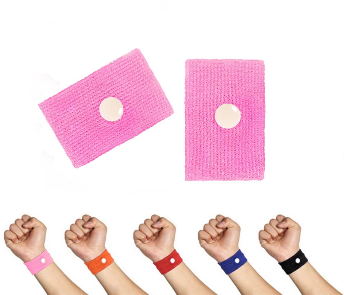 Actie4you® - ReisBandjes – Polsband - Acupressuur Armband - Reisziekte - 1 Paar - Reizen - Lange Autorit - Roze