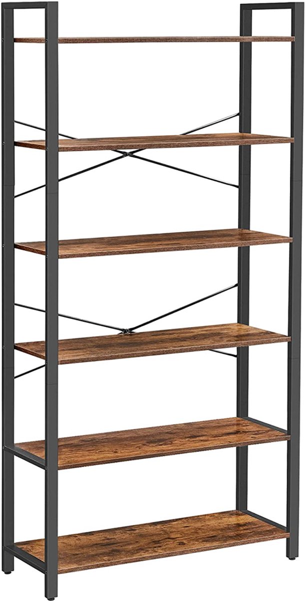 Industriële Opbergkast 5 Niveaus - Keukenrek & Boekenkast - Vintage Bruin - Staande Kast m