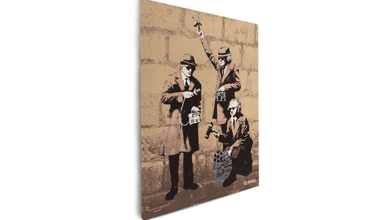 Banksy Graffiti - Canvas Schilderij 32x45 cm - Schilderijen Woonkamer