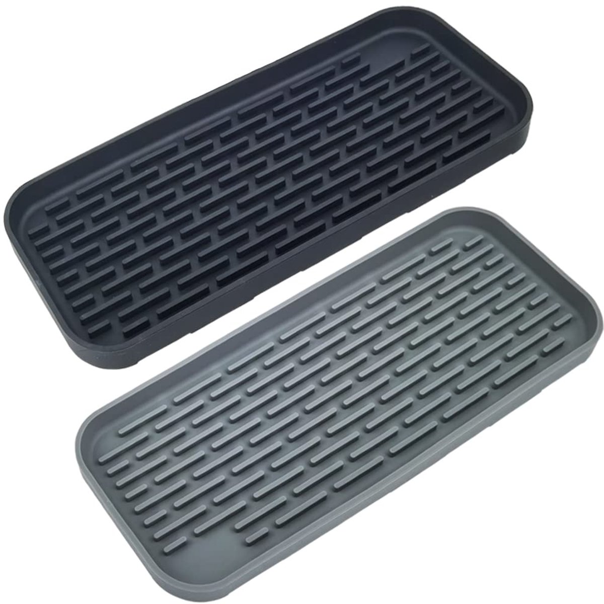 Ibenzoa® Afdruipmatten Set van Siliconen voor Keuken en Badkamer, 2 Stuks Organizer en Droogmat
