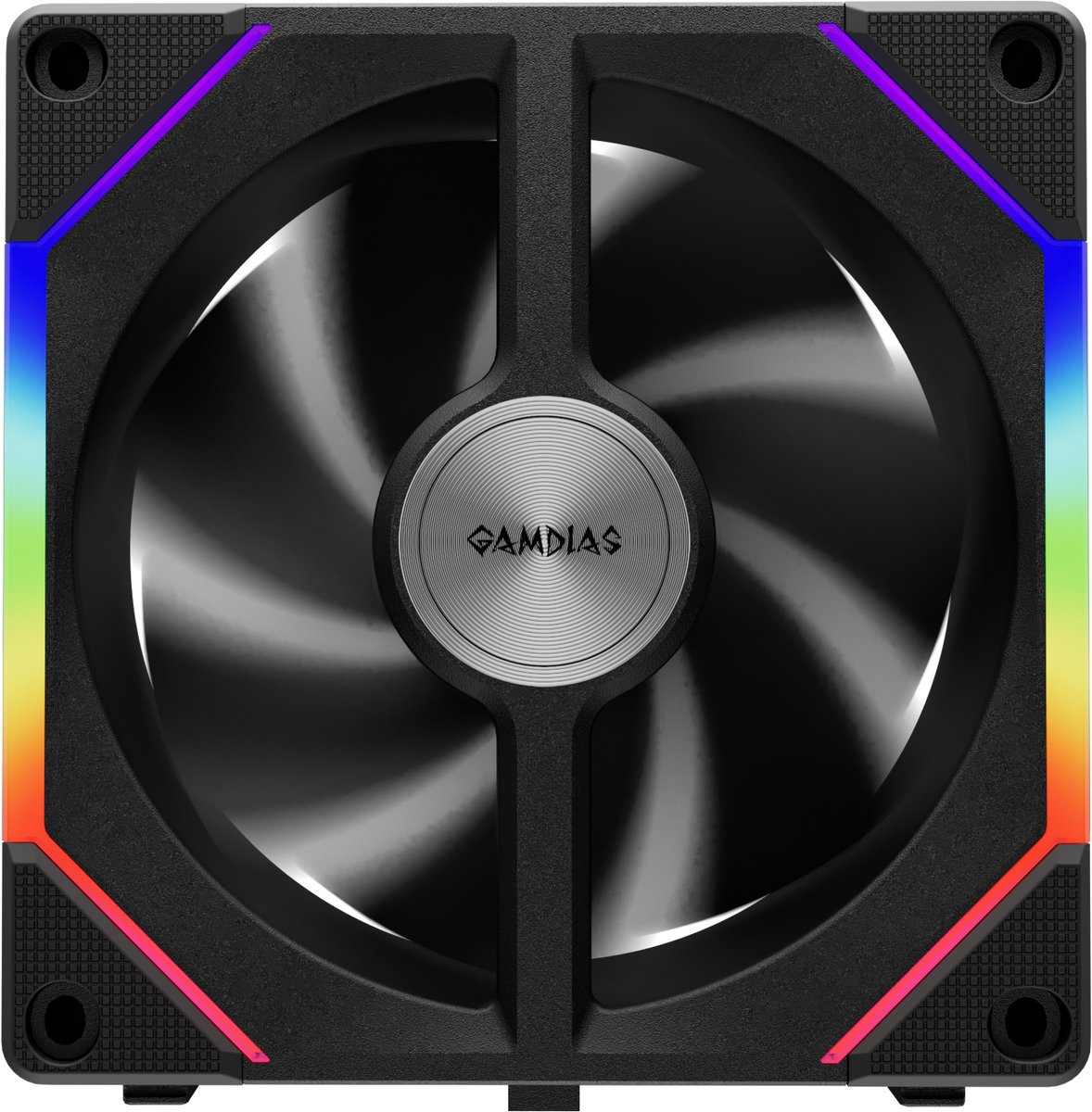 Ventilateur PC ARGB GAMDIAS AEOLUS P2 120 Mm PWM - Pales Interchangeables, Contrôleur Inclus, Connexion En Guirlande - Noir