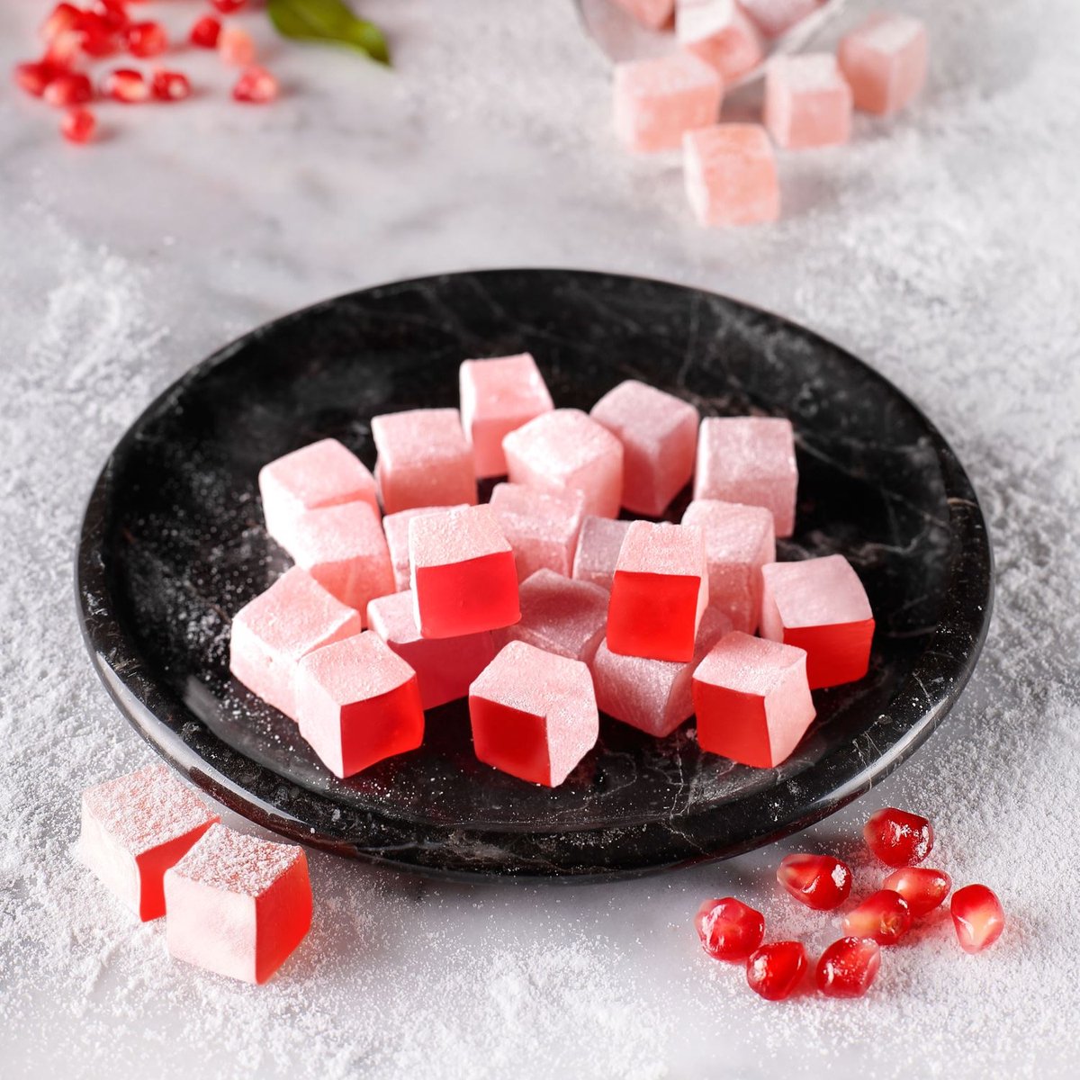Saray Turks Fruit met Granaatappelsmaak 250 g - Nar aromalı lokum Turk - Turkish delight with pomegranate flavour 250 g
