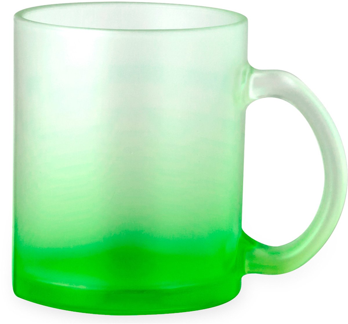 2 glazen mokken 350ml matte afwerking en kleurverloop kleur Groen geschikt voor sublimatie model Osaka