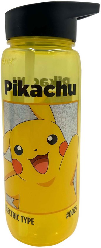 Pokémon Pikachu Drinkfles geel - 600 ml. Met drinktuit