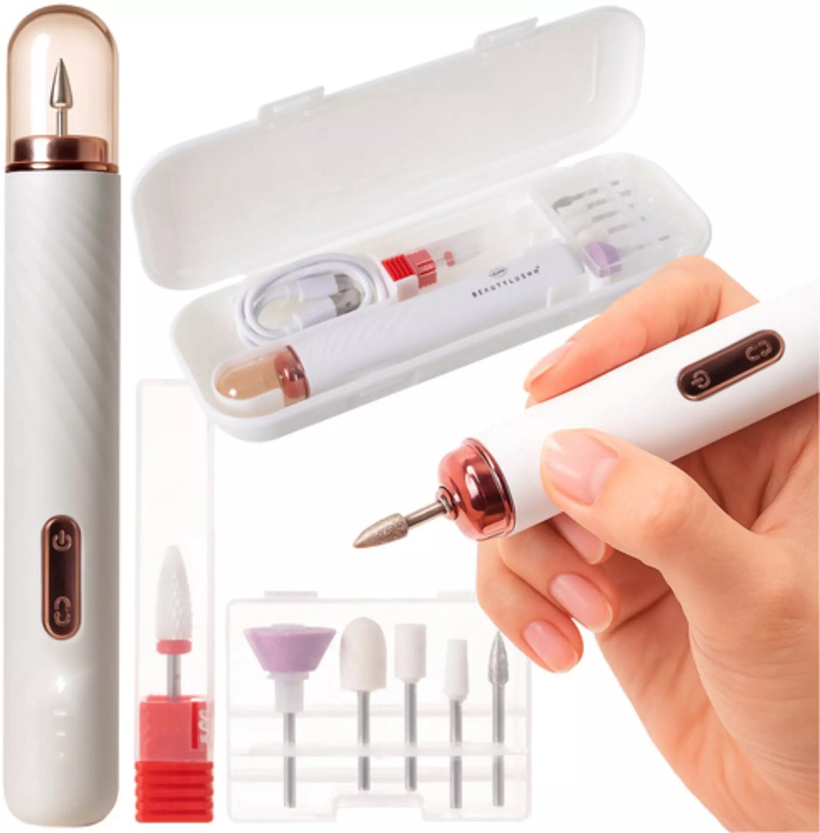 Beautylushh Draadloze Nagelfrees – Manicure & Pedicure Set met 6 Frezen