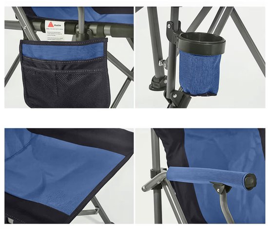 Lopoleis® Campingstoel – Klapstoel – Campingstoel opvouwbaar – Visstoel – Vouwstoel – Strandstoel – Inklapbaar – Lichtgewicht – Outdoor Stoel – Blauw — afbeelding 5