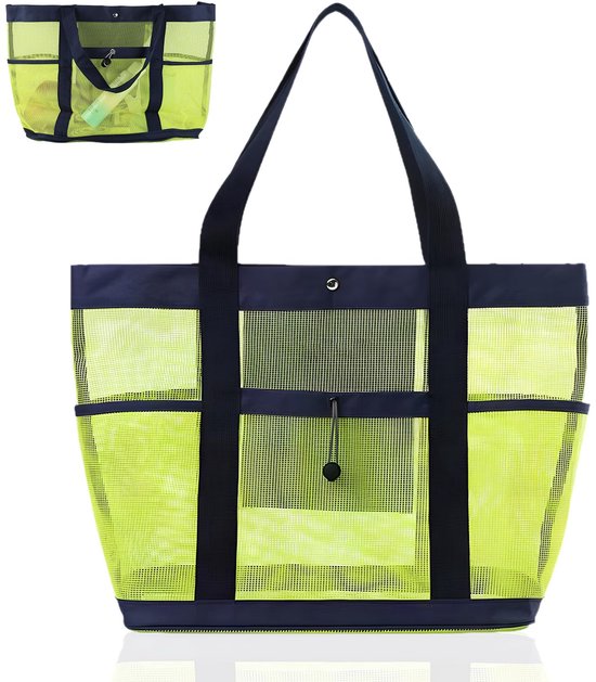 Sac de plage pliable XXL Ibenzoa® avec grande capacité et Design en maille à séchage rapide pour Diverse activités