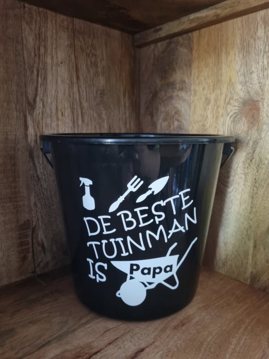 Cadeau Emmer De beste tuinman is papa. Bouwemmer 12Liter