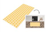 Keukenloper 120x50 cm - Keukenmat vinyl Art Deco - Design - Schelp - Geel - Keukenmatten loper - Keuken vloerkleed tapijt