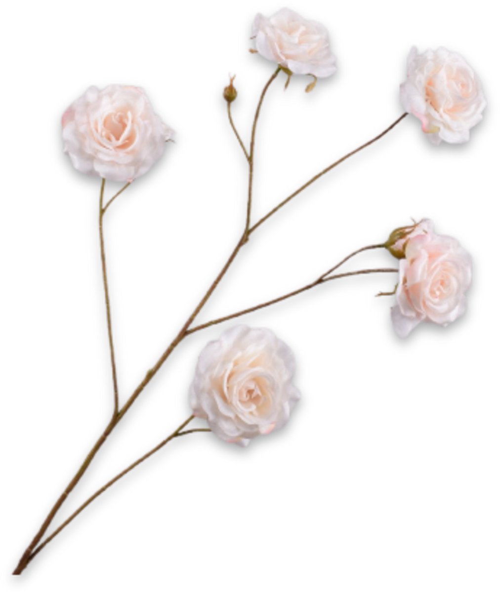 Silk-ka Kunstbloem-Zijde Bloemen Roos Tak Creme 93 cm