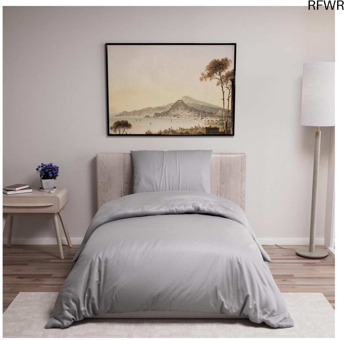 RFWR Dekbedovertrek 135x200 cm met Kussensloop 80x80 cm - Antraciet - Bedset van 100% Microvezel - Oeko-Tex Gecertificeerd