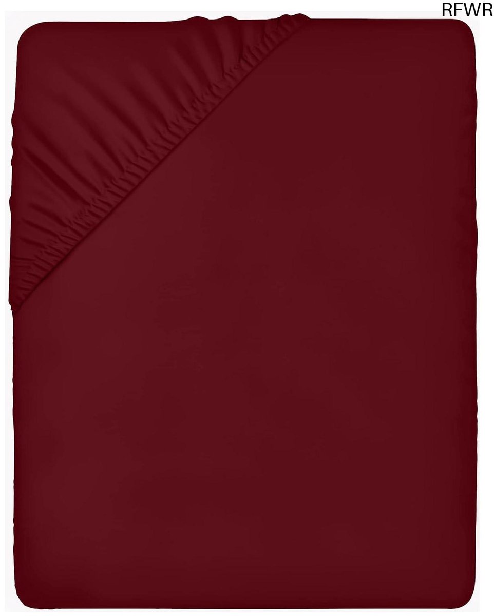 RFWR Hoeslaken 90 x 200 cm - Bordeau - Geborstelde Microvezel - Elastische Hoeken