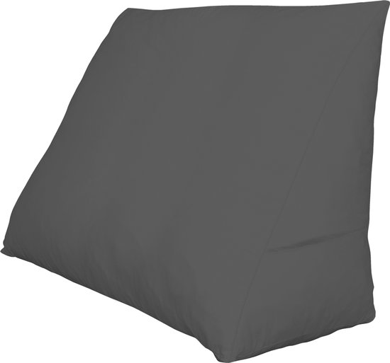 Polydaun bed zitkussen - leeskussen - relaxkussen - inclusief sloop antraciet - 65 x 30 x 50 cm