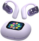 REFTTENW Oortjes Draadloos, Ai Vertaler Draadloze Oordopjes – Bluetooth Headset – 144 Talen – Simultaan Tolken – Met Lcd Display – Reiskoptelefoon Paars