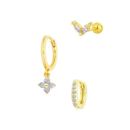 SINGULARU - Spark Color Oorbellen. Messing met 18Kt Goud Plating. Stermotieven en Kleurrijke Zirkonia. Congo/Klik Sluiting. Sieraden voor Vrouwen SINGULARU - Spark Color Oorbellen. Messing met 18Kt Goud Plating. Stermotieven en Kleurrijke Zirkonia. Congo/Klik Sluiting. Sieraden voor Vrouwen