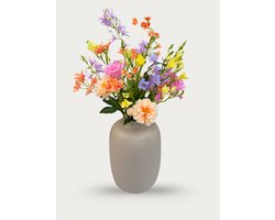 Atelier de Bloem Isabel – Zijden bloemen boeket – Plukboeket – Veldboeket – Kunstbloemen – 60 tot 70 cm hoog – Onderhoudsvrij – Exclusief vaas