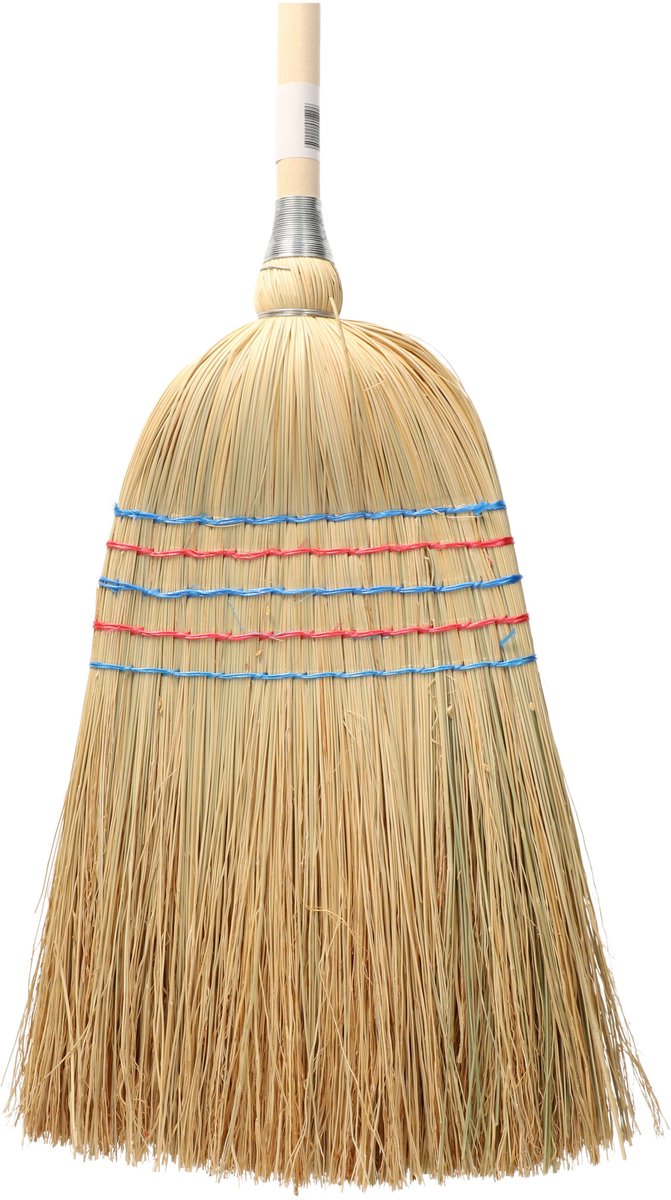 Sorex Stro bezem met houten Steel - 140 cm - binnen bezem - veel haren
