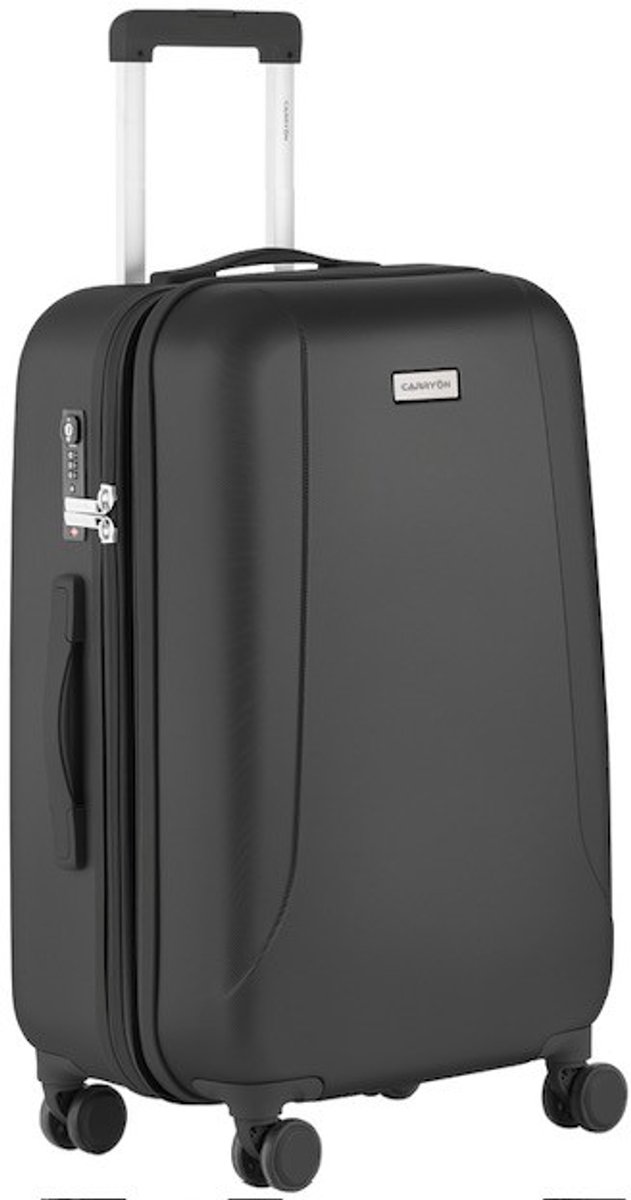CarryOn Skyhopper Middenmaat Koffer 65Ltr - Reiskoffer 68cm met Expander - Zwart